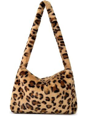 Fuzzy Tote Bag Y2K Fluffy Shoulder Bag Women Furry Purse Large Cute Plush Bag La